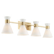 Quorum Home Quorum - 5119-4-80 - Four Light Vanity - Aged Brass w/ Gloss Opal