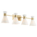 Quorum Home Quorum - 5119-4-80 - Four Light Vanity - Aged Brass w/ Gloss Opal