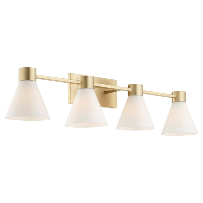 Quorum Home Quorum - 5119-4-80 - Four Light Vanity - Aged Brass w/ Gloss Opal