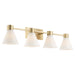 Quorum Home Quorum - 5119-4-80 - Four Light Vanity - Aged Brass w/ Gloss Opal