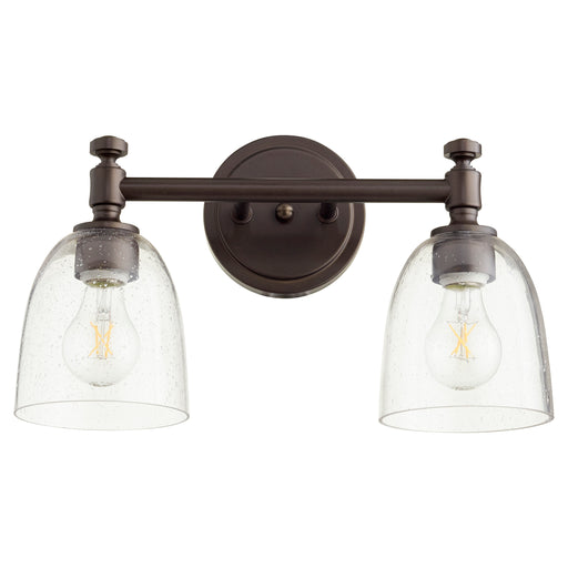 Quorum Home Quorum - 5122-2-286 - Two Light Vanity - Oiled Bronze w/ Clear/Seeded