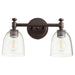 Quorum Home Quorum - 5122-2-286 - Two Light Vanity - Oiled Bronze w/ Clear/Seeded