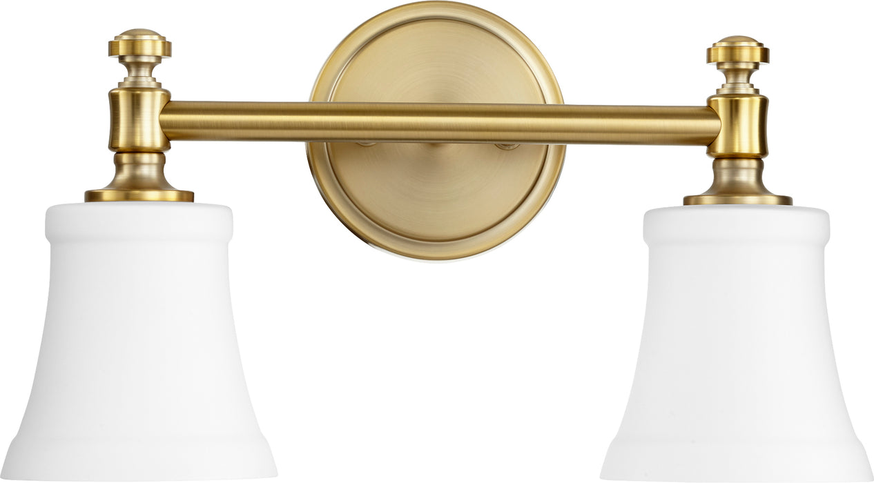 Quorum Home Quorum - 5122-2-80 - Two Light Vanity - Aged Brass w/ Satin Opal