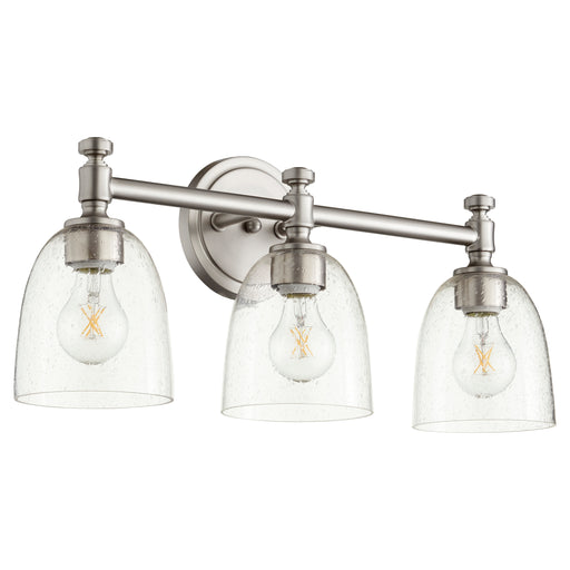 Quorum Home Quorum - 5122-3-265 - Three Light Vanity - Satin Nickel w/ Clear/Seeded