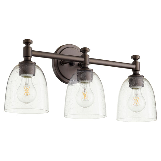 Quorum Home Quorum - 5122-3-286 - Three Light Vanity - Oiled Bronze w/ Clear/Seeded