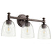 Quorum Home Quorum - 5122-3-286 - Three Light Vanity - Oiled Bronze w/ Clear/Seeded
