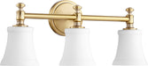 Quorum Home Quorum - 5122-3-80 - Three Light Vanity - Aged Brass w/ Satin Opal