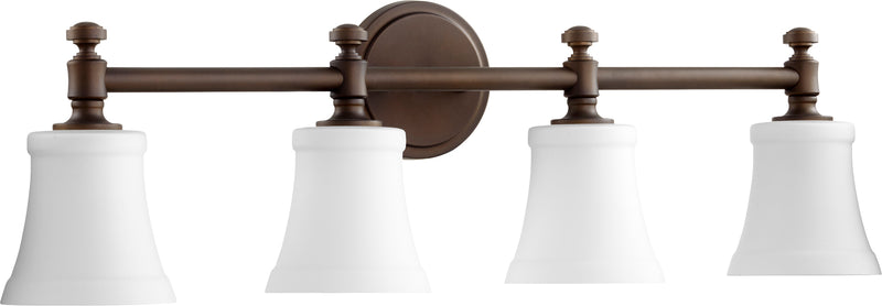 Quorum Home Quorum - 5122-4-186 - Four Light Vanity - Oiled Bronze w/ Satin Opal