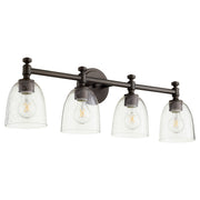 Quorum Home Quorum - 5122-4-286 - Four Light Vanity - Oiled Bronze w/ Clear/Seeded