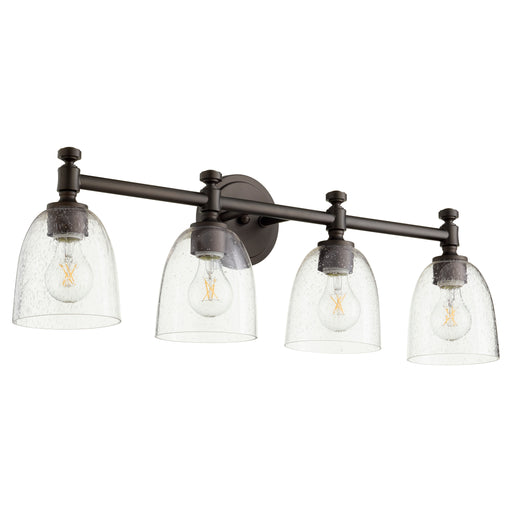 Quorum Home Quorum - 5122-4-286 - Four Light Vanity - Oiled Bronze w/ Clear/Seeded
