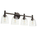 Quorum Home Quorum - 5122-4-286 - Four Light Vanity - Oiled Bronze w/ Clear/Seeded