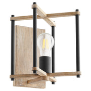 Quorum Home Quorum - 5134-1-69 - One Light Wall Mount - Textured Black w/ Weathered Oak Finish