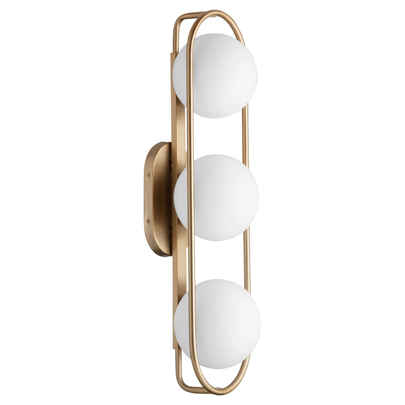 Quorum Home Quorum - 5137-3-80 - Three Light Vanity - Aged Brass