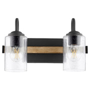 Quorum Home Quorum - 5140-2-69 - Two Light Vanity - Textured Black w/ Driftwood finish