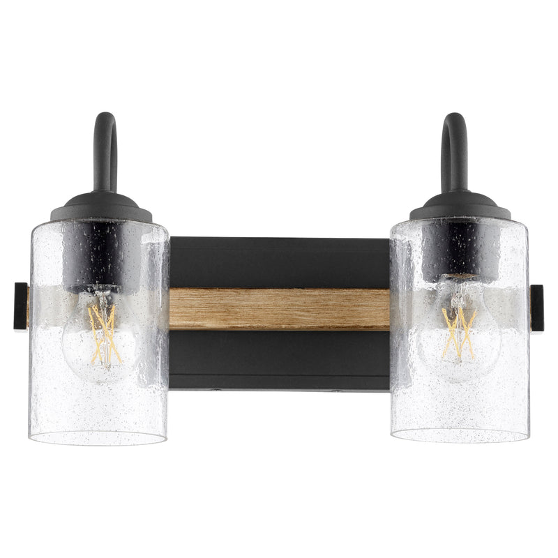 Quorum Home Quorum - 5140-2-69 - Two Light Vanity - Textured Black w/ Driftwood finish