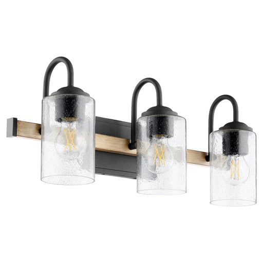 Quorum Home Quorum - 5140-3-69 - Three Light Vanity - Textured Black w/ Driftwood finish