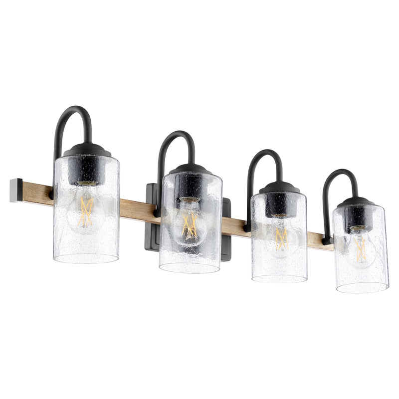 Quorum Home Quorum - 5140-4-69 - Four Light Vanity - Textured Black w/ Driftwood finish