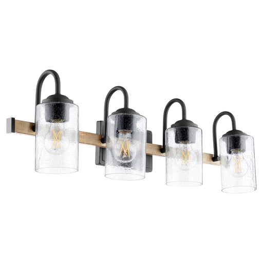 Quorum Home Quorum - 5140-4-69 - Four Light Vanity - Textured Black w/ Driftwood finish