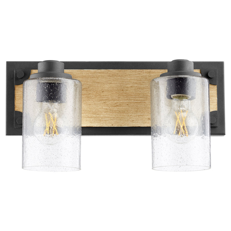 Quorum Home Quorum - 5143-2-69 - Two Light Vanity - Textured Black w/ Driftwood finish
