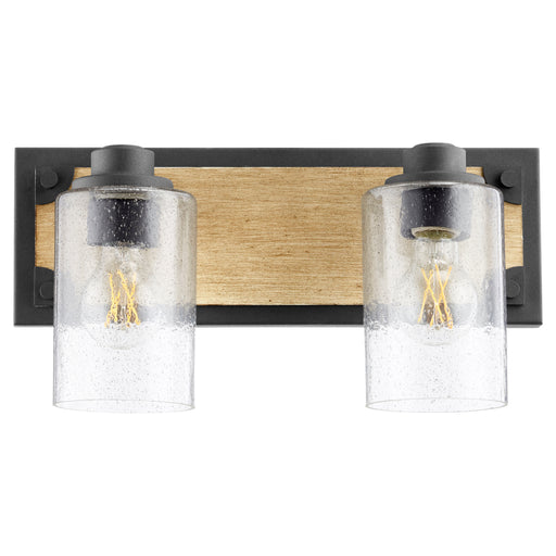 Quorum Home Quorum - 5143-2-69 - Two Light Vanity - Textured Black w/ Driftwood finish