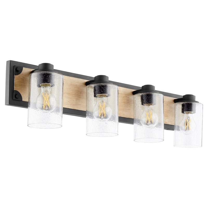 Quorum Home Quorum - 5143-4-69 - Four Light Vanity - Textured Black w/ Driftwood finish
