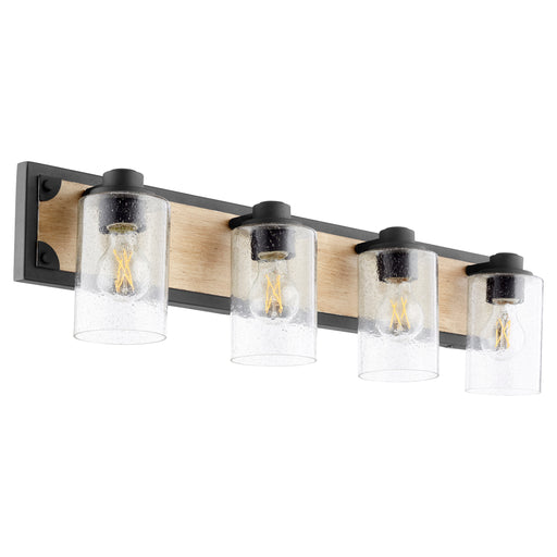 Quorum Home Quorum - 5143-4-69 - Four Light Vanity - Textured Black w/ Driftwood finish