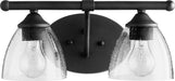 Quorum Home Quorum - 5150-2-69 - Two Light Vanity - Textured Black w/ Clear/Seeded