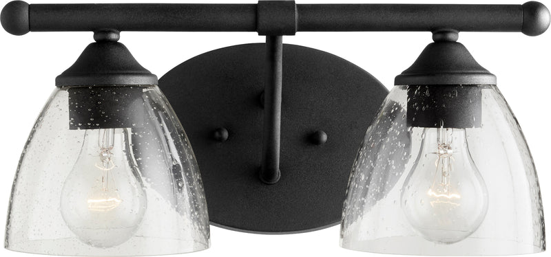 Quorum Home Quorum - 5150-2-69 - Two Light Vanity - Textured Black w/ Clear/Seeded