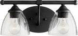 Quorum Home Quorum - 5150-2-69 - Two Light Vanity - Textured Black w/ Clear/Seeded