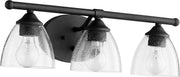 Quorum Home Quorum - 5150-3-69 - Three Light Vanity - Textured Black w/ Clear/Seeded