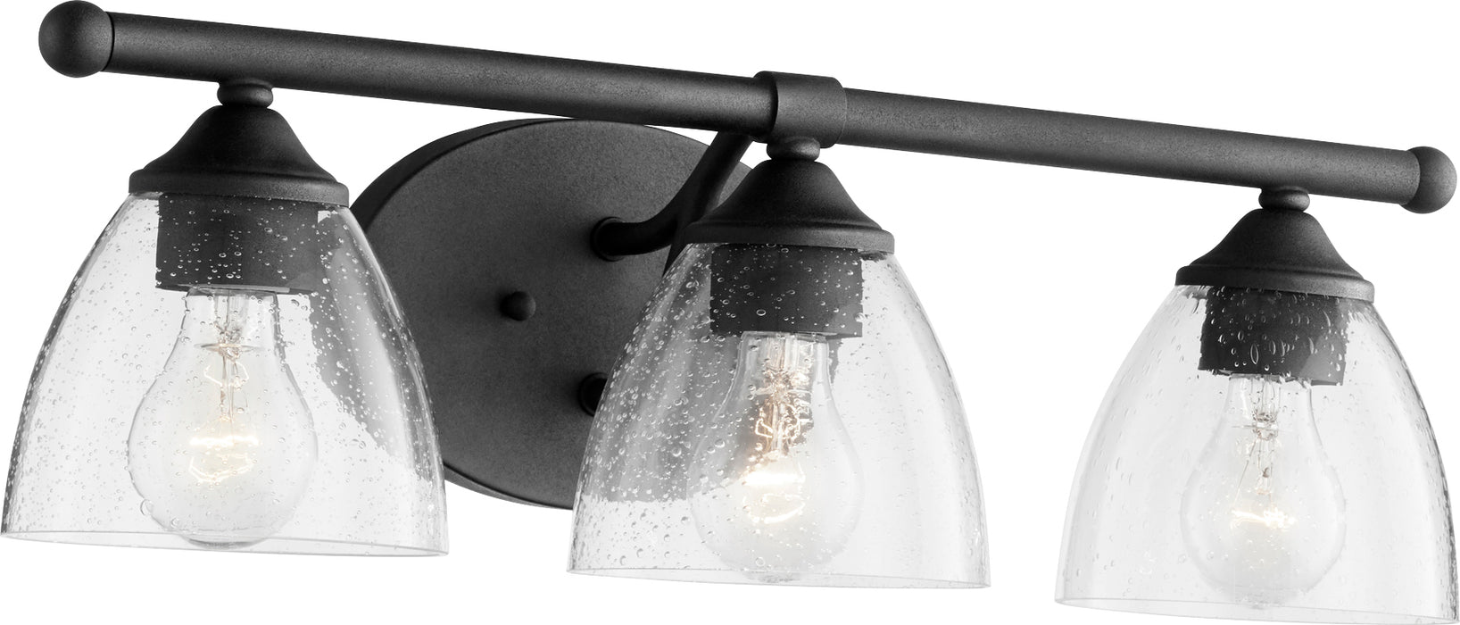 Quorum Home Quorum - 5150-3-69 - Three Light Vanity - Textured Black w/ Clear/Seeded