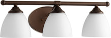 Quorum Home Quorum - 5150-3-86 - Three Light Vanity - Oiled Bronze w/ Satin Opal