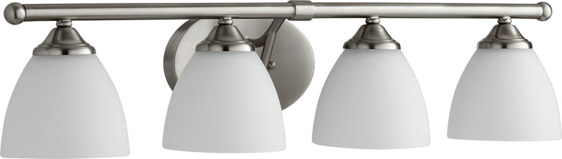Quorum Home Quorum - 5150-4-65 - Four Light Vanity - Satin Nickel w/ Satin Opal