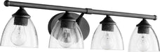 Quorum Home Quorum - 5150-4-69 - Four Light Vanity - Textured Black w/ Clear/Seeded