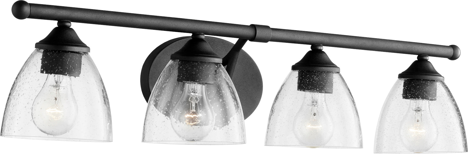 Quorum Home Quorum - 5150-4-69 - Four Light Vanity - Textured Black w/ Clear/Seeded