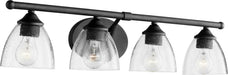 Quorum Home Quorum - 5150-4-69 - Four Light Vanity - Textured Black w/ Clear/Seeded