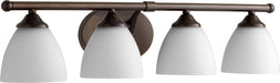 Quorum Home Quorum - 5150-4-86 - Four Light Vanity - Oiled Bronze w/ Satin Opal