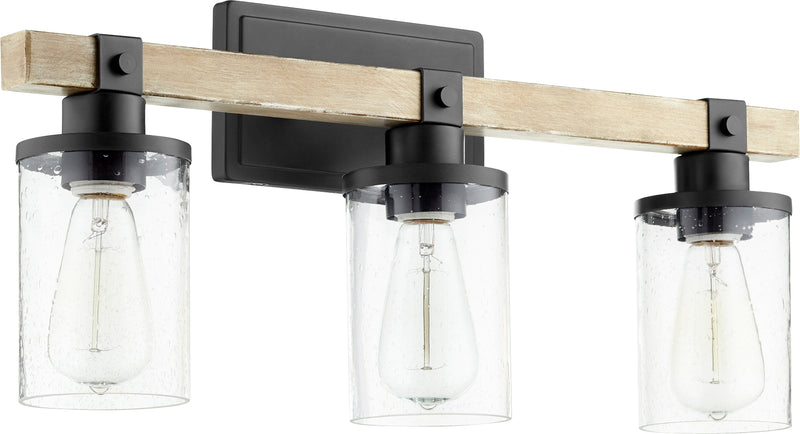 Quorum Home Quorum - 5189-3-69 - Three Light Vanity - Textured Black w/ Driftwood finish