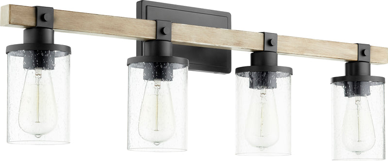 Quorum Home Quorum - 5189-4-69 - Four Light Vanity - Textured Black w/ Driftwood finish