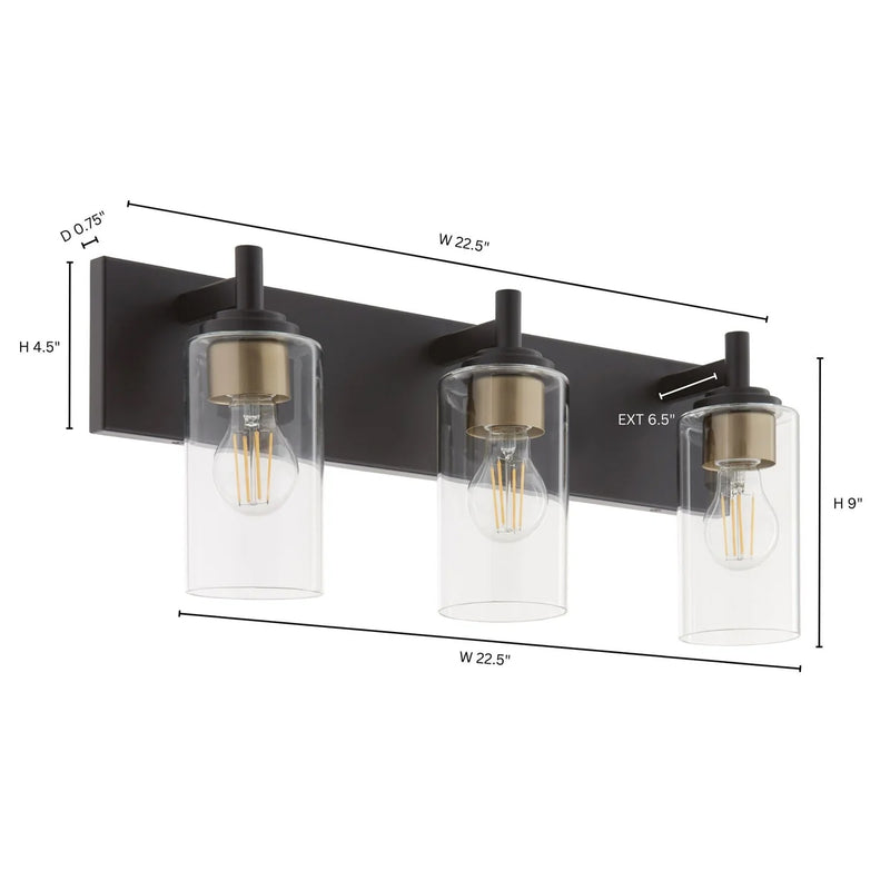 Quorum Home Quorum - 5200-3-59 - Three Light Vanity - Matte Black