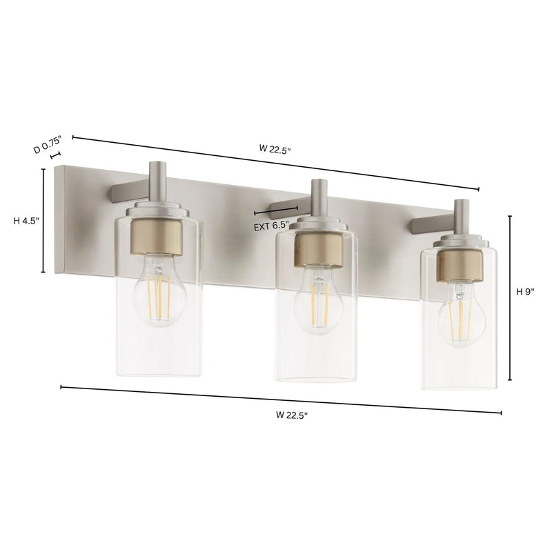 Quorum Home Quorum - 5200-3-65 - Three Light Vanity - Satin Nickel