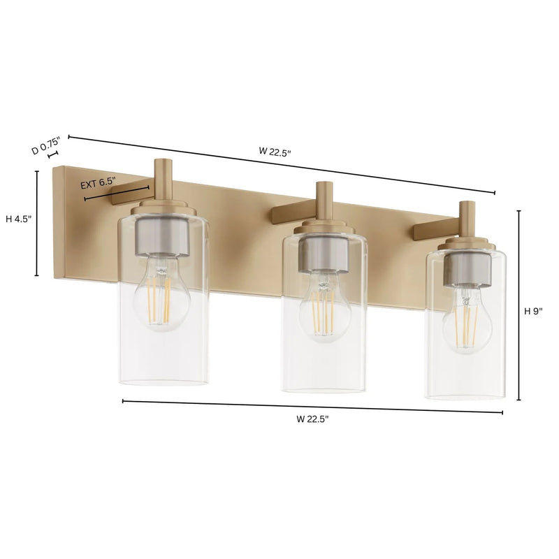 Quorum Home Quorum - 5200-3-80 - Three Light Vanity - Aged Brass