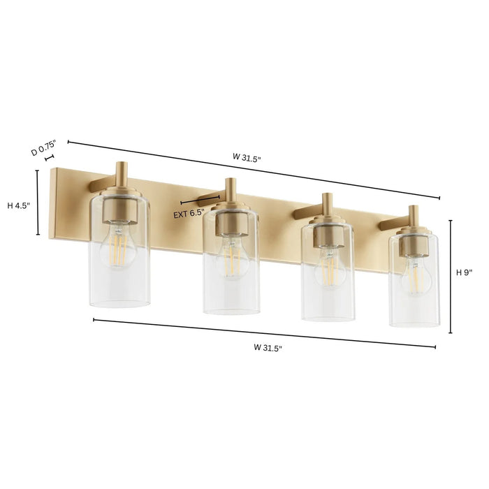 Quorum Home Quorum - 5200-4-80 - Four Light Vanity - Aged Brass