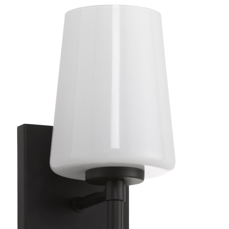 Goodwin 1 Light Tall Wall Mount W/ Opal - Matte Black