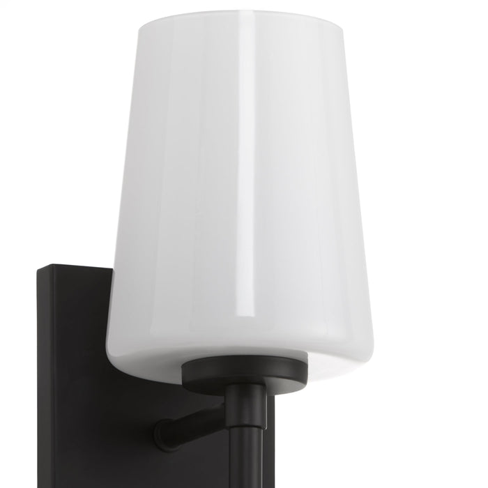 Goodwin 1 Light Tall Wall Mount W/ Opal - Matte Black