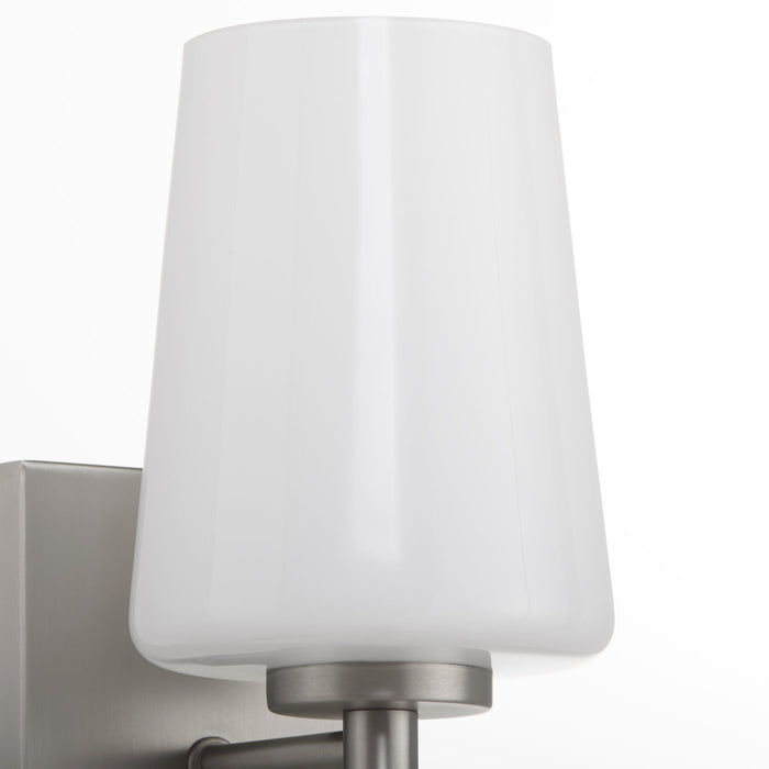 Goodwin 1 Light Tall Wall Mount W/ Opal - Satin Nickel