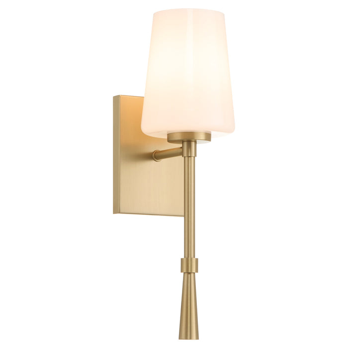 Goodwin 1 Light Tall Wall Mount W/ Opal - Aged Brass