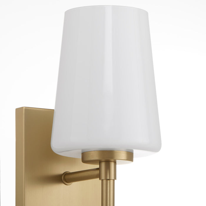 Goodwin 1 Light Tall Wall Mount W/ Opal - Aged Brass