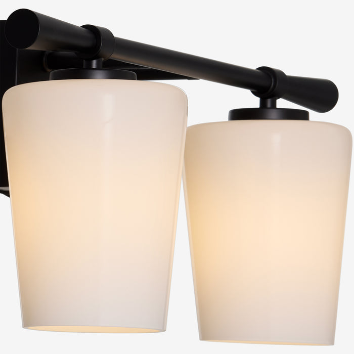 Goodwin 2 Light Vanity W/ Opal - Matte Black