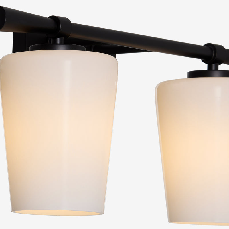 Goodwin 2 Light Vanity W/ Opal - Matte Black